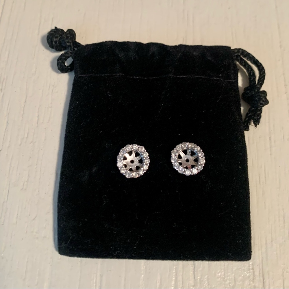 14k White Gold 1/2ct. Diamond Earring Jackets